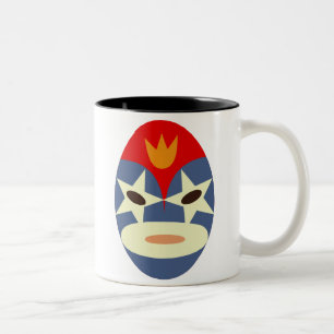 Blaue Lucha-Libre-Maske Zweifarbige Tasse