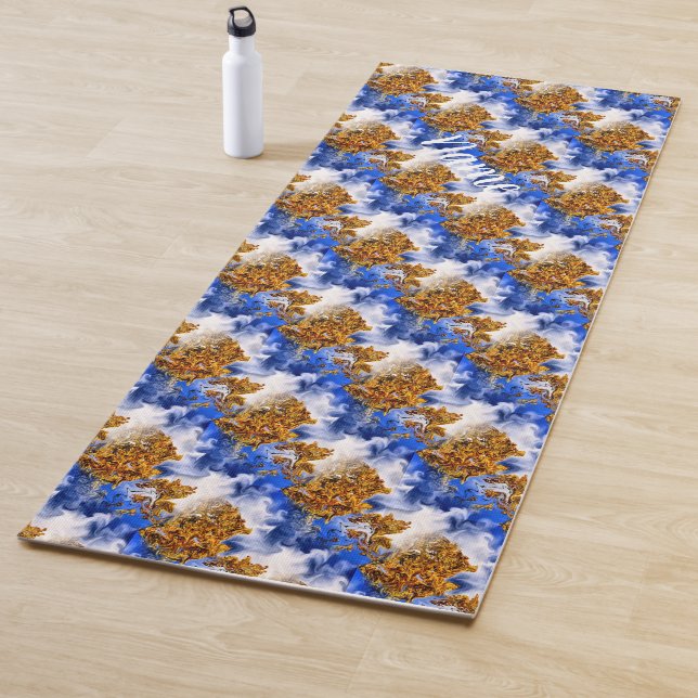 Blaue Luft und Wolken Abstrakte Kunst Personalisie Yogamatte (Beispiel)