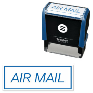 Blaue Luftpost-Selbstfärbestempel für die Post Permastempel