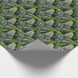 Blaue Lupine Blume Natur Personalisiert Geschenkpapier