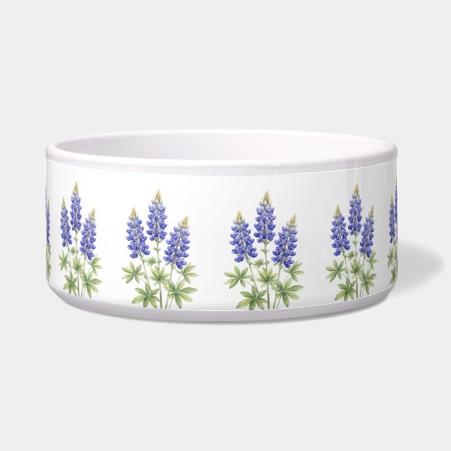 Blaue Lupinen-Blumen Haustier Napf (Vorderseite)