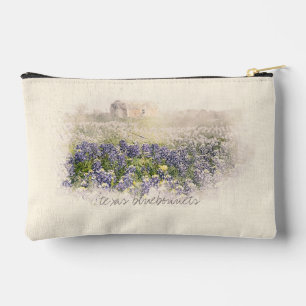 Blaue Lupinenfeld skizziert Aquarell Zubehörtasche