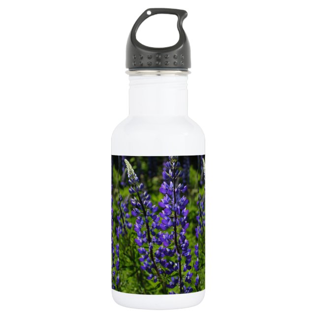 Blaue Lupines Edelstahlflasche (Vorderseite)