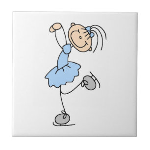 Blaue Mädchen-Figurenläufer-T-Shirts und Geschenke Fliese
