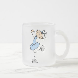 Blaue Mädchen-Figurenläufer-T-Shirts und Geschenke Mattglastasse