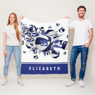 Blaue Mädchen Sportstube Dekoration Basketball Sta Fleecedecke