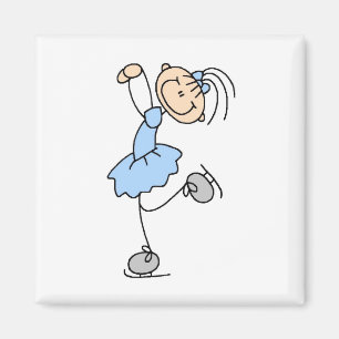 Blaue Mädchen-Zahl Skater-T - Shirts und Geschenk Magnet
