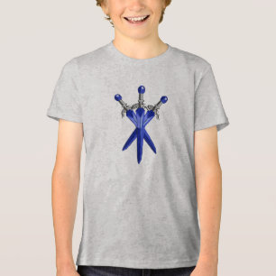 Blaue Magieschwert-Kinder-Shirt Tri-Blend Shirt