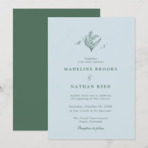Blaue Maiglöckchen-Hochzeitseinladung