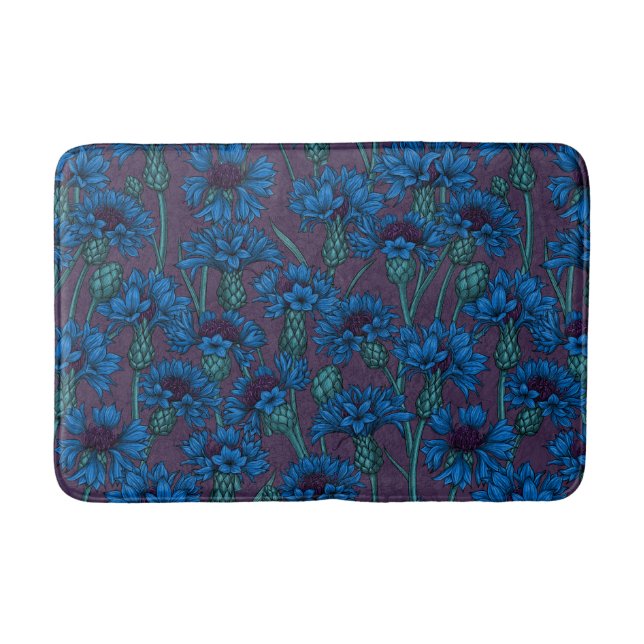 Blaue Maisblumen, wilde Blume Badematte (Vorderseite)