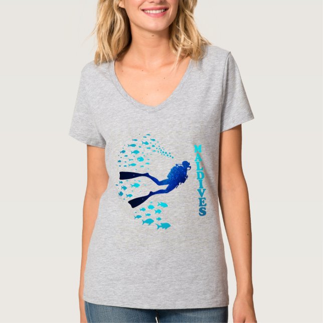 Blaue Malediven T-Shirt (Vorderseite)
