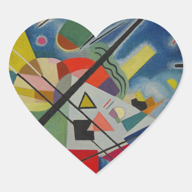 Blaue Malerei von Kandinsky Herz-Aufkleber (Vorderseite)