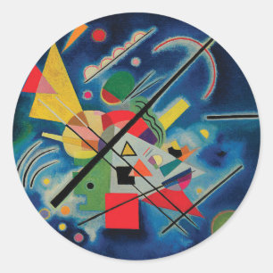 Blaue Malerei von Wassily Kandinsky Runder Aufkleber