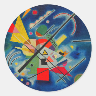 Blaue Malerei von Wassily Kandinsky Runder Aufkleber