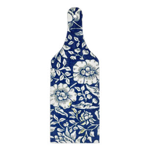 Blaue Malve im Vintage-Muster Schneidebrett