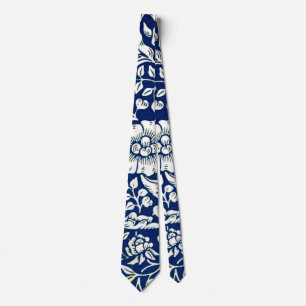 Blaue Malve von William Morris Krawatte
