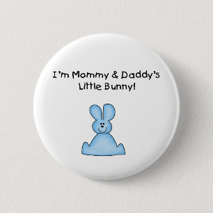 Blaue Mama-und des Vatis wenige Häschen-T - Shirt Button