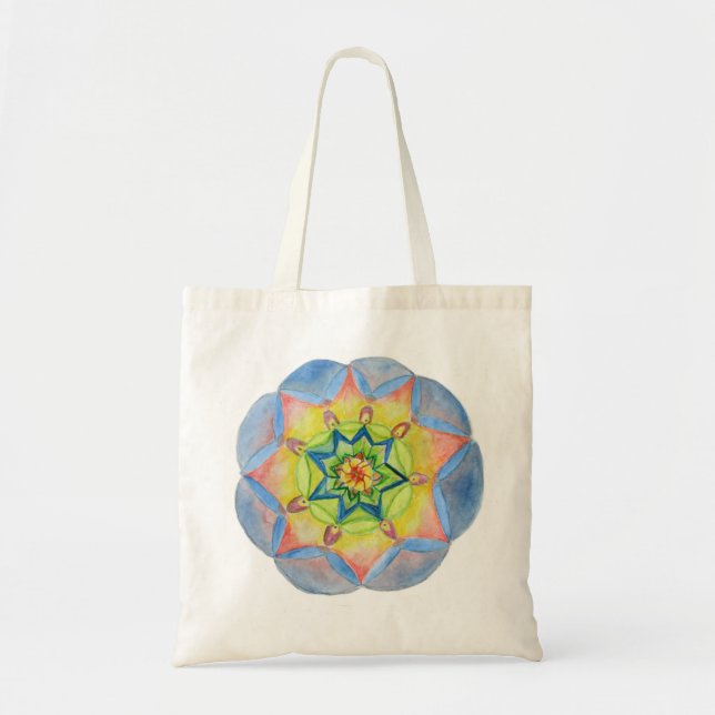 Blaue Mandala-Budget-Tasche Tragetasche (Vorne)