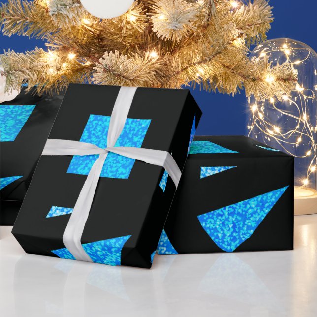 Blaue Mandala-Funkeln Geschenkpapier (Feiertage)