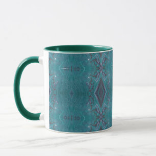 Blaue Mandala-Geometrie Fluid Art Bohemian-Kaffeet Tasse