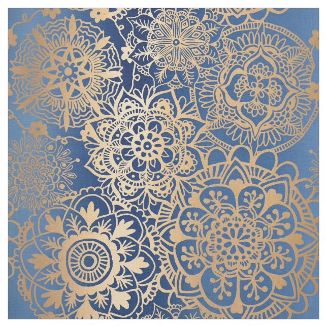 Blaue Mandala-Muster Stoff (Muster)