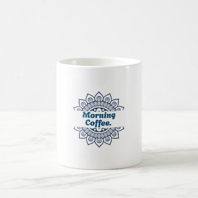 Blaue Mandala-Split-Muster-Morgencafé-Keramik  Kaffeetasse (Mittel)
