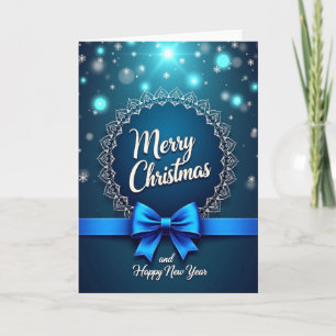Blaue Mandala-Weihnachtskarte Karte