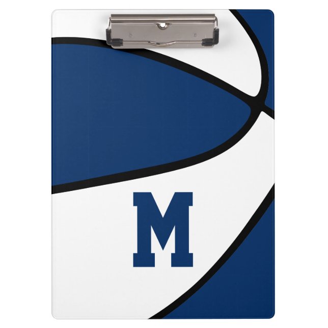 Blaue Mannschaftsfarben Basketball-Trainer-Varieté Klemmbrett (Vorderseite)