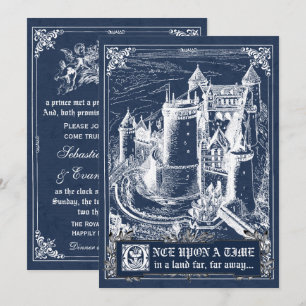 Blaue Märchenstorybook-Hochzeit lädt ein Einladung