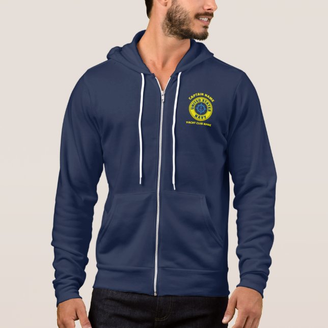 Blaue Marine Anchor nautische Kapitän Sommer Hoodie (Vorderseite)