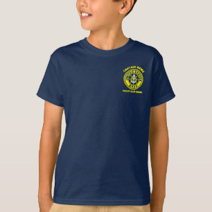 Blaue Marine Anchor nautische Kapitän Sommer T-Shirt