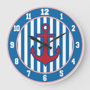 Blaue marine Ankeruhr Große Wanduhr
