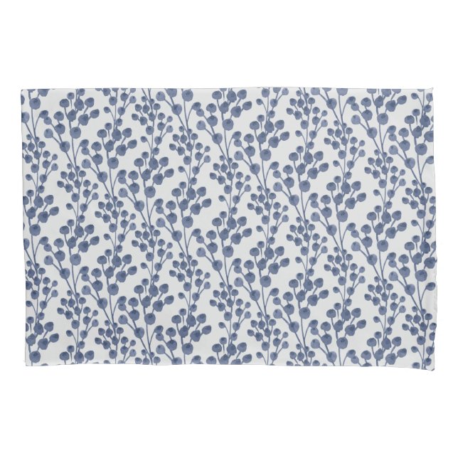 Blaue Marine botanisch Kissenbezug (Vorderseite)