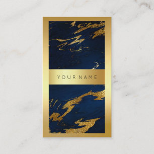 Blaue Marine-Gold-Rahmen-Marmor-Metallvertikale Visitenkarte