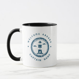 Blaue Marine-Nautik-Anker-Yachtclub-Boot Retro Na Tasse