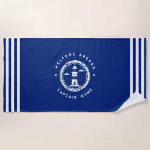 Blaue Marine-Nautischer Anker Yachtclub Boot Retro Strandtuch