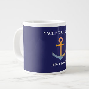 Blaue Marine - nautischer Anker - Yachthafen - Boo Jumbo-Tasse