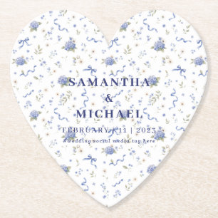 Blaue Marine-Trend-Blumen Blumenmuster-Hochzeit Untersetzer