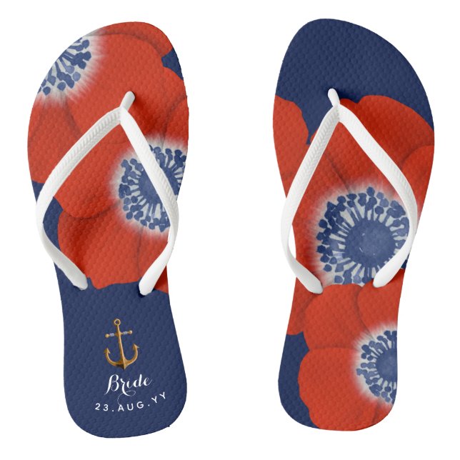 Blaue Marinebrücke Flip Flops (Fußbett)