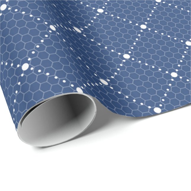 Blaue Marineinfanterie, weiße Sage Pastel Lattice  Geschenkpapier (Rolleneckpunkt)
