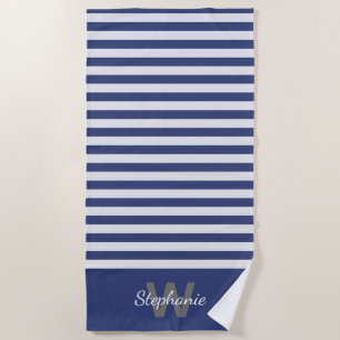 Blaue Markisenleiste mit Personalisierung Strandtuch