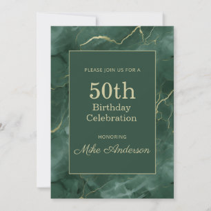 Blaue Marmor 50. Geburtstag Einladung