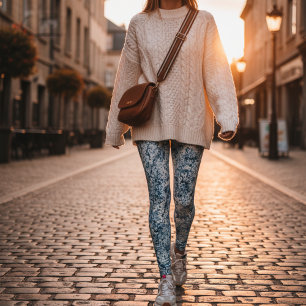 Blaue Marmor-Abstraktion Leggings