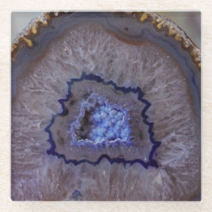 Blaue Marmor-Achat-Geode-Faux-Stein-Unterlage Glasuntersetzer