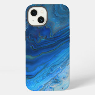 Blaue Marmor-Achat-Textur Fluid Art iPhone Hülle