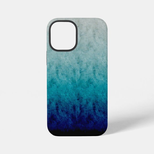 Blaue Marmor-Gradienten-Design iPhone 12 Mini Hülle (Rückseite)