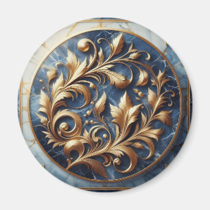 Blaue Marmor- und Goldschicht Magnet