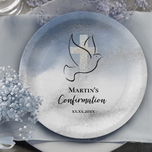 Blaue Marmorbestätigung Pappteller