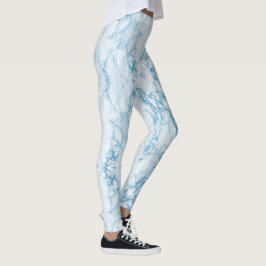 Blaue marmorierte Leggings