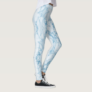 Blaue marmorierte Leggings